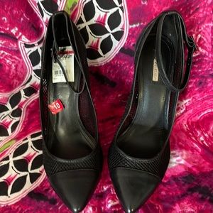 BCBGeneration Women's Cynthia Pointed Toe Ankle Strap Pumps, Black, Size 10M